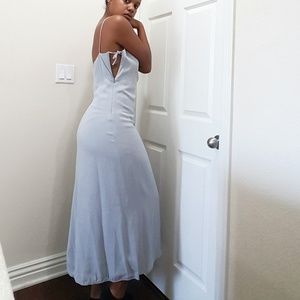 Light blue dress with keyhole opening on side